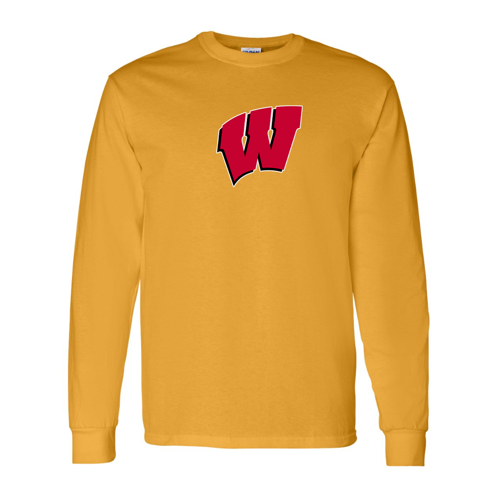 Men's Wisconsin Badgers Gildan Heavy Cotton Long Sleeve T-Shirt